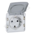 Plexo55 Gniazdo pojedyncze 2P+Z Schuko SZARE 16A-250V~
