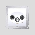 Gniazdo antenowe R-TV-SAT końcowe/zakończeniowe (moduł); białe