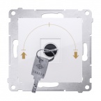 Łącznik na kluczyk żaluzjowy chwilowy –przycisk (moduł) 3 poz. „I-0-II" 2 styki N/O, 5A, 250~