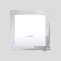 Przycisk pojedynczy zwierny z podświetleniem LED bez piktogramu (moduł) 10AX, 250V~, szybkozłącza; biały