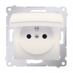Gniazdo wtyczkowe do wersji IP44 z przesłonami BEZ USZCZELKI do ramek wielokrotnych (moduł) 16A, 250V~, zaciski śrubowe; krem