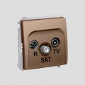 Gniazdo antenowe R-TV-SAT końcowe (moduł); satyna (met.)   *Może być użyte jako gniazdo zakończeniowe do gniazd przelotowych R-TV-SAT