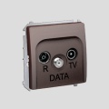 Gniazdo R-TV-DATA (moduł); inox (met.)