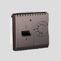 Regulator temperatury z czujnikiem wewnętrznym, 16A, 230V~. Montaż gniazda na wkręty do puszki; inox (met.)