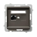 Gniazdo komputerowe, pojedyncze, kat. 6, mmC (czekoladowy metal)