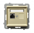 Gniazdo komputerowe, pojedyncze, kat. 6, mmC (szampański złoty)