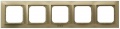 Ramka pięciokrotna do łączników IP-44 (złoty metalik)