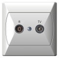 Gniazdo RTV końcowe GAR, 2,5-3 dB (biały)