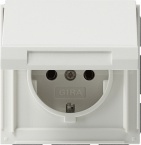 Gniazdo Schuko z klapką Gira TX_44 (IP 44) biały