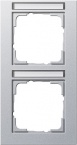 Ramka podwójna z p.opis, pionowe Gira E2 kolor aluminiowy