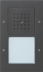 Bramofon natynkowy pojedyncza System Domofon antracytowy