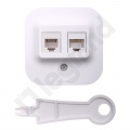 Forix Ip20 - Gniazdo 1xrj11 + 1xrj45 Białe