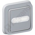 Plexo55 Przycisk Podświetlany Z Uchwytem Etykiety Szary 10ax-250v - Komplet Podtynkowy