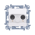 Gniazdo antenowe R-TV końcowe separowane tłum.:1dB biały