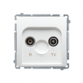 Gniazdo antenowe R-TV przelotowe tłum.:10dB biały