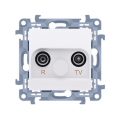 Gniazdo antenowe R-TV przelotowe tłum.:10dB biały
