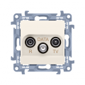 Gniazdo antenowe R-TV-DATA tłum.:10dB kremowy