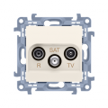 Gniazdo antenowe R-TV-SAT przelotowe tłum.:10dB kremowy