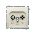Gniazdo antenowe SAT-SAT-RTV satelitarne podwójne tłum.:1dB beżowy