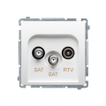 Gniazdo antenowe SAT-SAT-RTV satelitarne podwójne tłum.:1dB biały