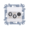 Gniazdo antenowe SAT-SAT-RTV satelitarne podwójne tłum.:1dB biały