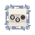Gniazdo antenowe SAT-SAT-RTV satelitarne podwójne tłum.:1dB kremowy