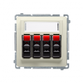 Gniazdo głośnikowe 4-krotne z polem opisowym beżowy