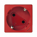 Gniazdo wtyczkowe pojedyncze K45 DATA Schuko z sygnalizacją napięcia 16A 250V zaciski śrubowe 45×45mm czerwony