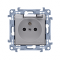 Gniazdo wtyczkowe pojedyncze do wersji IP44 z przesłonami torów prądowych - z uszczelką - klapka w kolorze transparentnym biały 16A