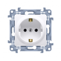 Gniazdo wtyczkowe pojedyncze z uziemieniem typu Schuko biały 16A