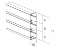 Kanał instalacyjny CABLOPLUS ALU 185×55mm Ilość komór:3 dł.:2m aluminium