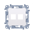 Pokrywa gniazd teleinformatycznych na Keystone płaska podwójna biały