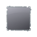 Przycisk pojedynczy rozwierny bez piktogramu (moduł) 10AX 250V, zaciski śrubowe, srebrny mat, metalizowany