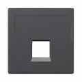 Plakietka teleinformatyczna SIMON 500 PANDUIT pojedyncza bez osłon płaska 50×50mm szary grafit
