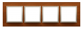Ramka 4- krotna drewniana złoty orzech