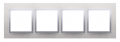 Ramka 4- krotna metalowa inox klasyczny