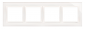 Ramka 4- krotna szklana biała perła