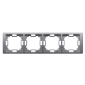 Ramka 4- krotna inox, metalizowany