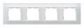 Ramka 4- krotna szklana biały / biała