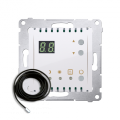 Regulator temperatury z wyświetlaczem z czujnikiem zewnętrzym (sonda) (moduł) 230V biały