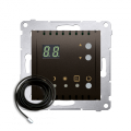 Regulator temperatury z wyświetlaczem z czujnikiem zewnętrzym (sonda) (moduł) 230V brąz mat, metalizowany