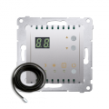 Regulator temperatury z wyświetlaczem z czujnikiem zewnętrzym (sonda) (moduł) 230V złoty mat, metalizowany