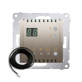 Regulator temperatury z wyświetlaczem z czujnikiem zewnętrzym (sonda) (moduł) 230V srebrny mat, metalizowany