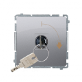 Łącznik na kluczyk chwilowy (przycisk) 2 pozycyjny „0-I” (moduł) 5A 250V, do lutowania, inox, metalizowany