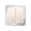 Łącznik krzyżowy podwójny z podświetleniem LED (moduł) 10AX 250V, szybkozłącza, kremowy