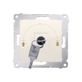 Łącznik na kluczyk żaluzjowy chwilowy (moduł) 5A 230V, do lutowania, kremowy
