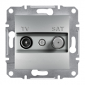 Asfora - Gniazdo TV-SAT przelotowe (8dB) bez ramki aluminium