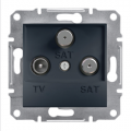Asfora - Gniazdo TV-SAT-SAT końcowe (1dB) bez ramki antracyt