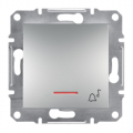 Asfora - Przycisk "dzwonek" bez ramki z podświetleniem (zaciski śrub.) aluminium