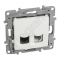 Niloe - Gniazdo Rj 11 + Rj 45 Kat.5 Utp - Białe